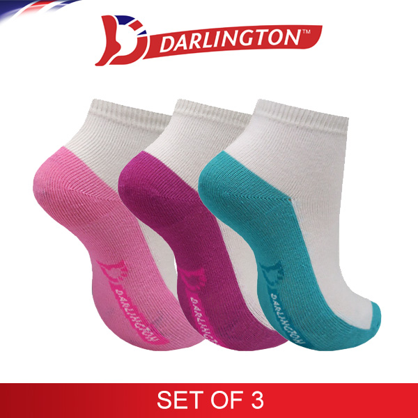 darlington kids casual cotton anklet socks 731133 girls 1 set of 3