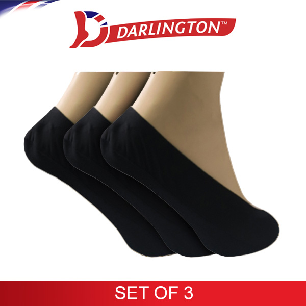 darlington ladies casual cotton foot cover 8a0952 black set of 3
