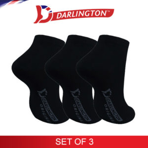 darlington ladies casual cotton low cut socks 880952 black set of 3