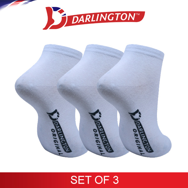 darlington ladies casual cotton low cut socks 880952 white set of 3