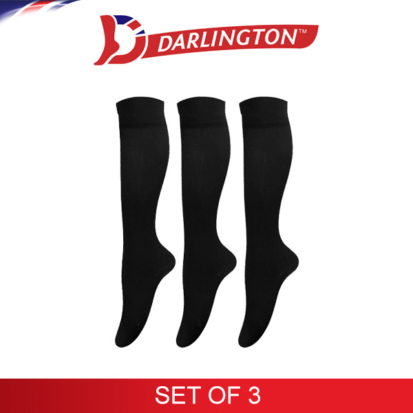 darlington ladies stockings microfiber knee high kh112p set of 3 black