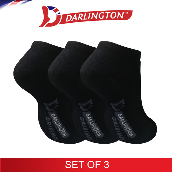 darlington men casual cotton low cut t9a166 black set of 3