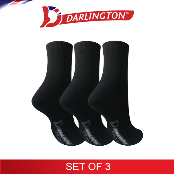 darlington men casual cotton medium socks t9a168 black set of 3