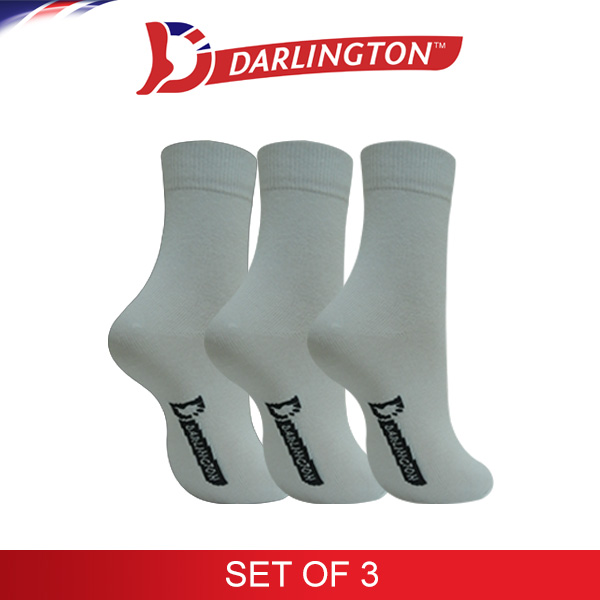 darlington men casual cotton meduim socks 931168 white set of 3