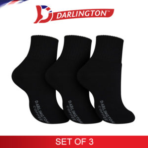 darlington men sports thick cotton coffee anklet socks 970267 black set of 3