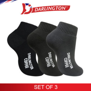 darlington men sports thick cotton coffee low cut socks 960666 set of 3