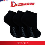 darlington men sports thick cotton foot socks 980966 black set of 3