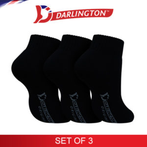 darlington men sports thick cotton low cut socks 980967 black set of 3