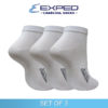 exped kids casual cotton charcoal anklet socks 370531 white set of 3
