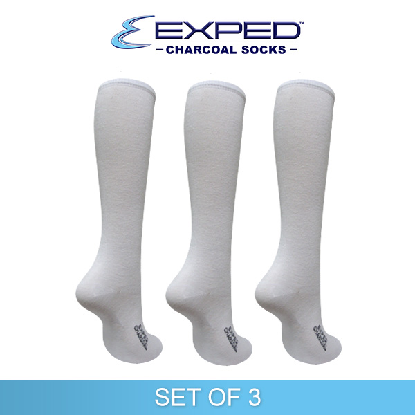 exped kids casual cotton charcoal knee high 370533 white set of 3