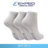exped ladies casual cotton charcoal anklet socks t44352 white set of 3