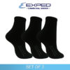 exped ladies casual cotton charcoal medium socks 440353 black set of 3