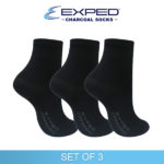 exped ladies casual cotton charcoal medium socks t44353 black set of 3
