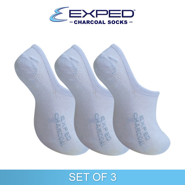 exped ladies casual cotton charcoal no show socks 4a0952 white set of 3