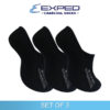 exped ladies casual socks cotton charcoal no show 4a0952 black set of 3