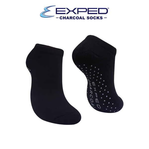 exped ladies sports thick cotton charcoal anti slip low cut socks 471276 gray