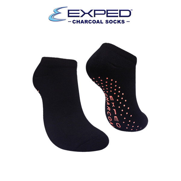 exped ladies sports thick cotton charcoal anti slip low cut socks 471276 orange