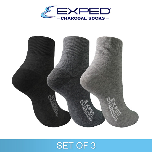 exped men casual cotton charcoal anklet socks 5a0267 set of 3