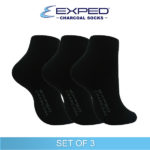 exped men casual cotton charcoal low cut socks 561266 black set of 3