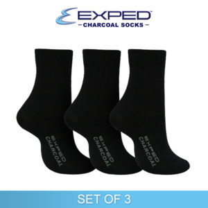 exped men casual cotton charcoal medium socks 540266 black set of 3