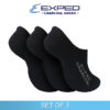 exped men casual cotton charcoal no show socks 5a0866 black set of 3