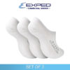 exped men casual cotton charcoal no show socks 5a0866 white set of 3