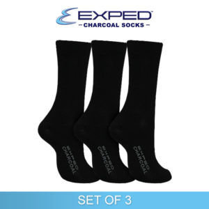 exped men casual cotton charcoal regular socks 560766 black set of 3
