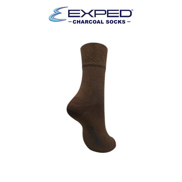 exped men casual cotton garterless charcoal medium socks 510831 choco brown