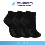 exped men sports thick cotton chacoal low cut socks 540167 dark gray black set of 3
