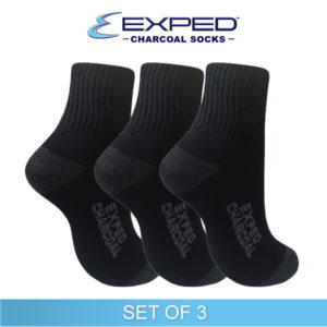 exped men sports thick cotton charcoal anklet socks 540168 black dark gray set of 3
