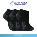 exped men sports thick cotton charcoal foot socks 540166 black dark gray set of 3