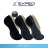 exped men sports thick cotton charcoal heel gel foot cover socks 540174 set of 3