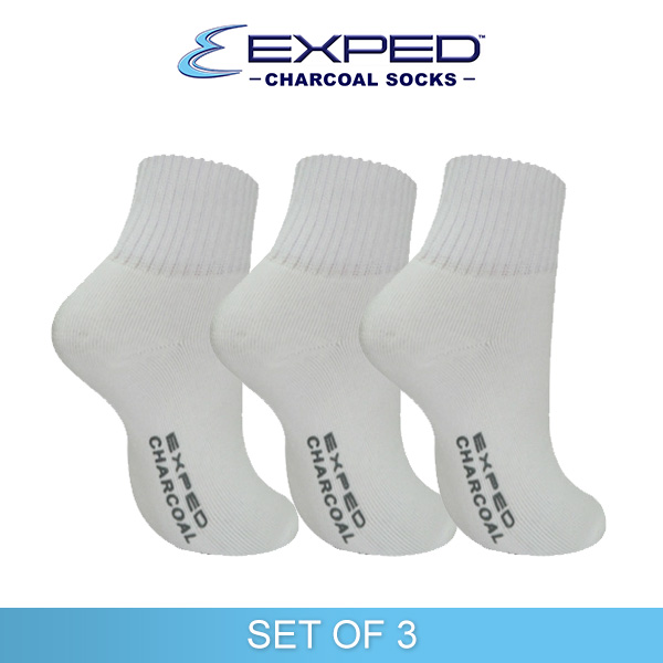 exped men sports thick cotton chracoal anklet socks 540368 white set of 3