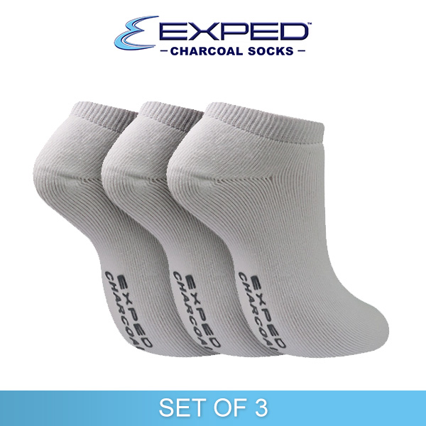 exped men sports thick cotton chracoal foot socks 540366 white set of 3