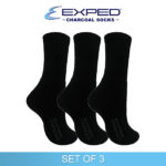 exped men sports thick cotton chracoal regular socks 540369 black set of 3