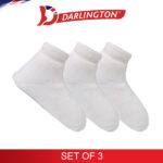 darlington babies active cotton anklet socks 660392 white set of 3