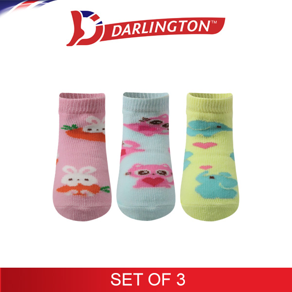 darlington babies fashion cotton anklet socks 6a0292 set of 3