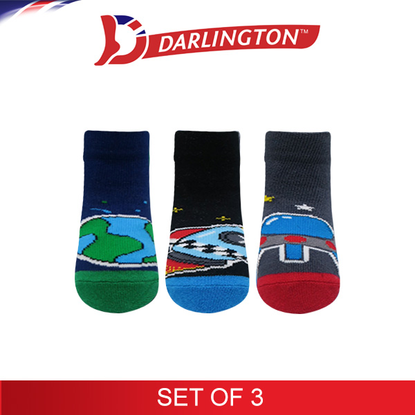 darlington babies fashion cotton garterless anklet socks 6a0841 set of 3