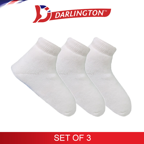 darlington babies thick cotton anklet socks 660392 white set of 3