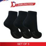 darlington kids casual cotton anklet socks 760131 black set of 3