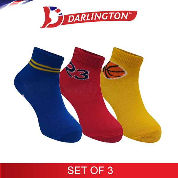 darlington kids casual cotton anklet socks 7a1034 set of 3