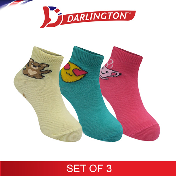 darlington kids casual cotton anklet socks 7a1079 set of 3