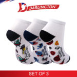 darlington kids casual cotton coffee anklet socks 7a0531 set of 3