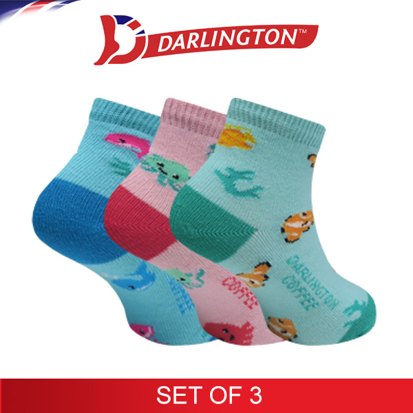 darlington kids casual cotton coffee anklet socks 7a0877 set of 3