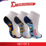 darlington kids casual cotton coffee anklet socks 7a1031 set of 3