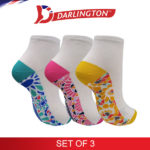 darlington ladies casual cotton anklet socks 8a0953 set of 3