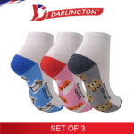 darlington ladies casual cotton anklet socks 8a1251 set of 3