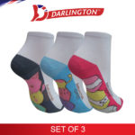 darlington ladies casual cotton anklet socks 8b0152 set of 3