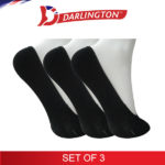 darlington ladies casual cotton seamless foot cover sp01 black set of 3