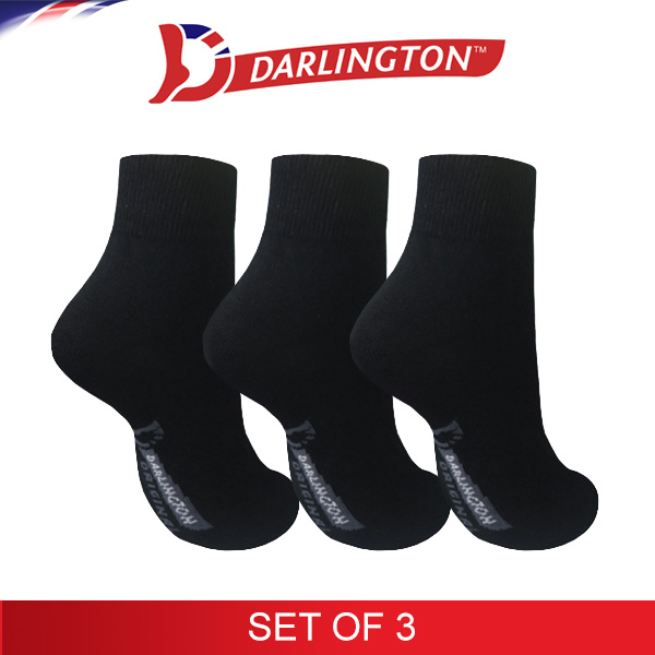 darlington men casual cotton anklet socks t9a167 black set of 3